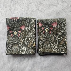 2 IKEA Karrdunort Queen Full Pillow Shams Cases Green Floral